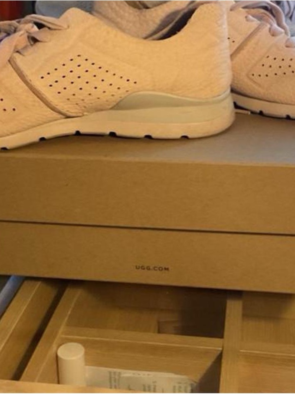 UGG Men's Pale Pink Perforated Athletic Sneakers